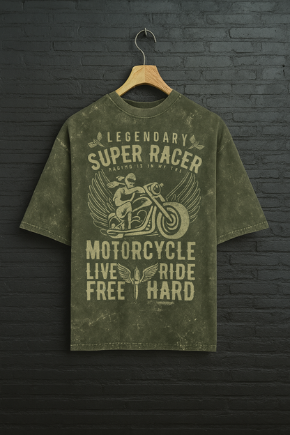 Unisex Acid Washed Oversized Tee